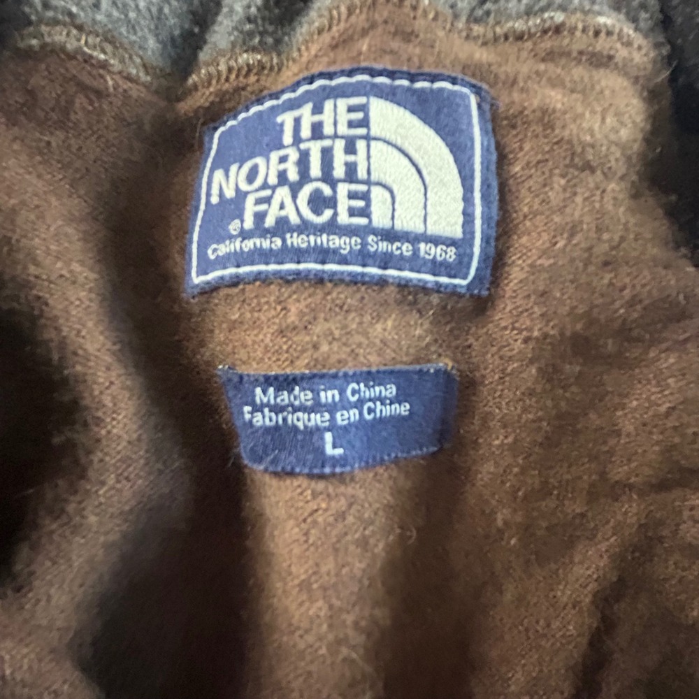 The North Face Men's Brown Quarter Zip Pullover Sweater Size L Cali Heritage - Picture 3 of 7